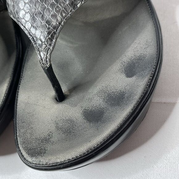 Cole Haan  Grey Snakeskin Platform Wedge Sandals Women’s Size 8.5 B - Picture 2 of 15